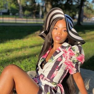 Pinstripe and Rose Blazer and Short Set.